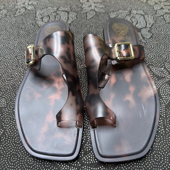 Vince Camuto Women's Tortoise Shell Flat Sandals 9M - Picture 1 of 7